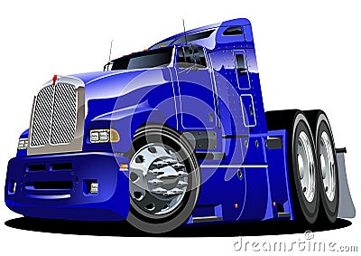 Vector cartoon semi-truck Stock Photo