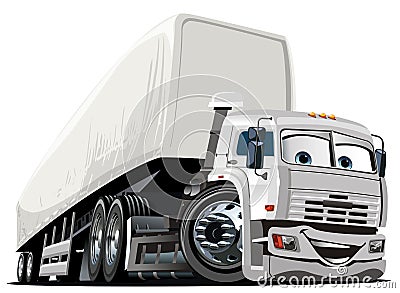 Vector Cartoon Semi Truck Vector Illustration