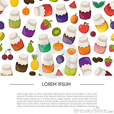 Vector cartoon set of jam jars Vector Illustration