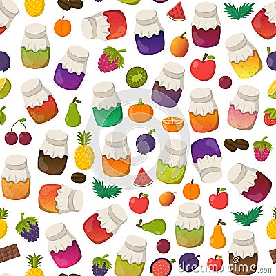 Vector cartoon set of jam jars Vector Illustration