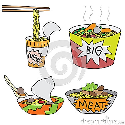 Vector cartoon set noodle Vector Illustration