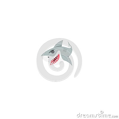 Vector cartoon shark, cartoon hand drawing Stock Photo