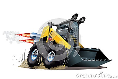 Vector Cartoon Skid Steer Vector Illustration