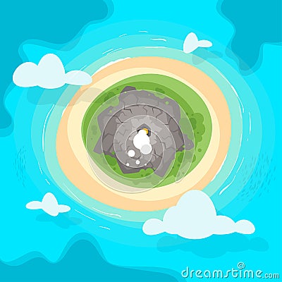 Active volcano ready to erupt. Vector Illustration