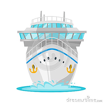 Cruise ship - front view Vector Illustration