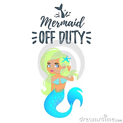 Cute mermaid character. Mermay concept Vector Illustration