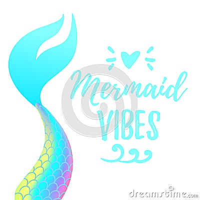 Cute mermaid tail Vector Illustration