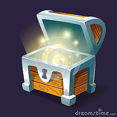 Shining treasure chest Vector Illustration