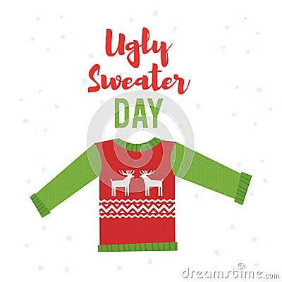 Vector cartoon style illustration of ugly sweater. Vector Illustration