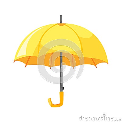 Vector cartoon style illustration of yellow umbrella. Vector Illustration