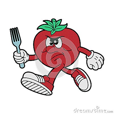 Vector cartoon tomato character Vector Illustration