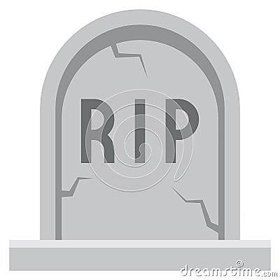 Cartoon Tombstone Icon Isolated On White Background Stock Photo