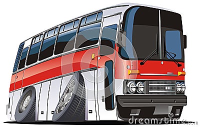 Vector cartoon tourist bus Cartoon Illustration