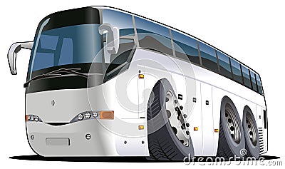 Vector cartoon tourist bus Cartoon Illustration