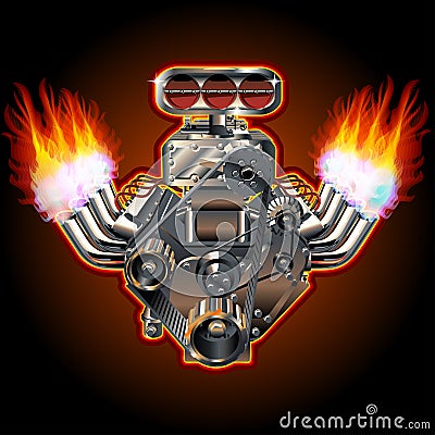 Vector Cartoon Turbo Engine Stock Photo