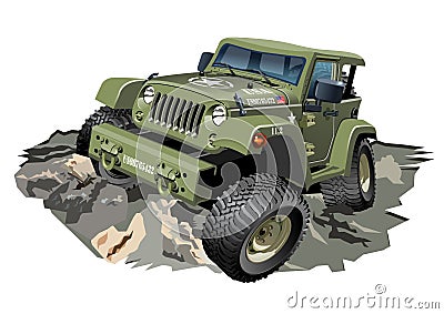 Vector Cartoon 4x4 car Vector Illustration