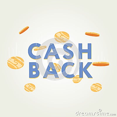 Vector cash back icon on grey background. cashback or money refund label Vector Illustration