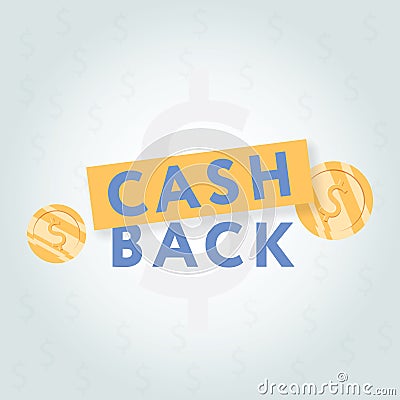 Vector cash back icon on grey background. cashback or money refund label. Vector Illustration