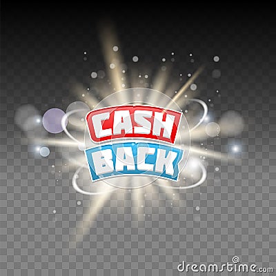 Vector cash back lettering on transparent background Vector Illustration