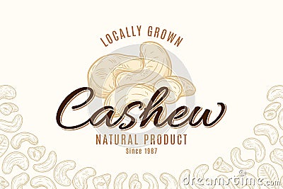 Vector cashew logo Vector Illustration