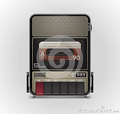 Vector cassette recorder XXL icon Vector Illustration