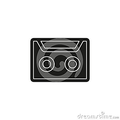 vector cassette tape illustration - retro old music media - vintage object Cartoon Illustration