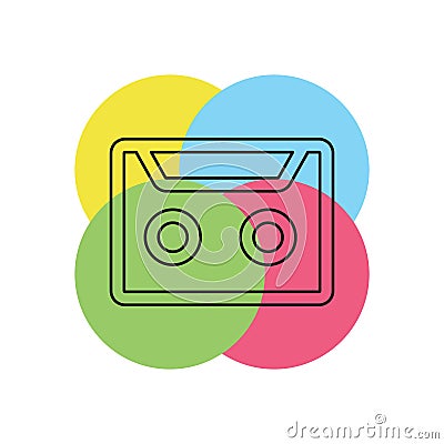 vector cassette tape illustration Cartoon Illustration