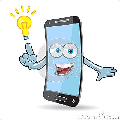 Vector Cell Mobile Mascot Vector Illustration