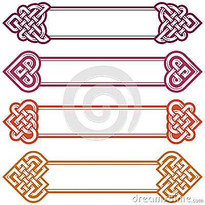 Vector Celtic Frame set isolated on white background Vector Illustration