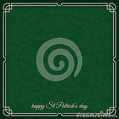 Vector celtic frame for st patrick`s day on green shamrock backg Vector Illustration