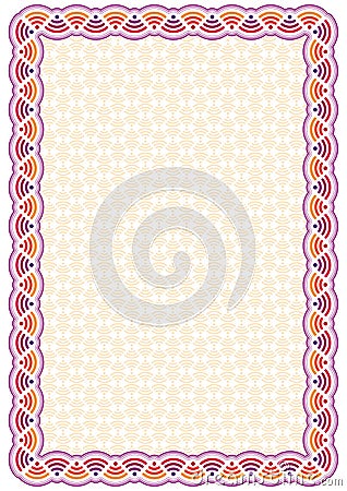 Vector certificate border template with additional design elements Stock Photo