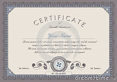 Vector certificate template Vector Illustration