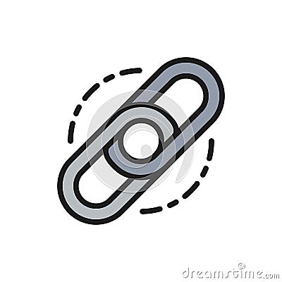 Vector chain, link, hyperlink flat color line icon. Vector Illustration