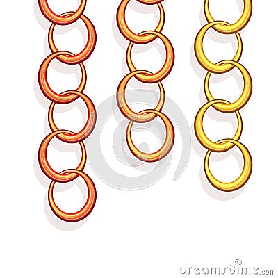 Vector chains in three colors Vector Illustration