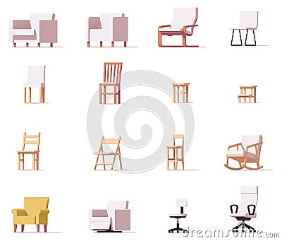 Vector chairs set Vector Illustration