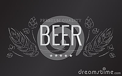 Vector chalk beer emblem Vector Illustration