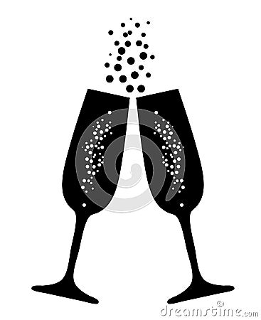 Vector champagne glasses Vector Illustration