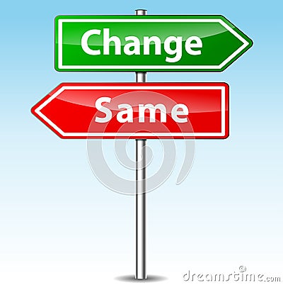 Vector change and same direction sign Vector Illustration