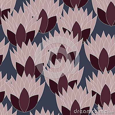 Vector charcoal seamless pattern background: LotusLot. Vector Illustration