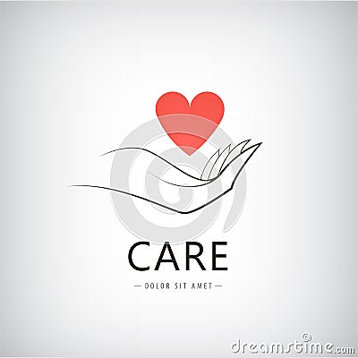 Vector charity, medical, care, help logo, icon Vector Illustration