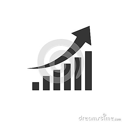 Vector chart growing bar icon Stock Photo