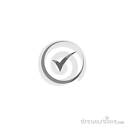 Vector check checkmark flat icon round simple Stock Photo