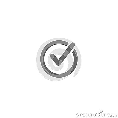 Vector check checkmark flat icon round simple Stock Photo