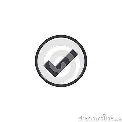 Vector check mark icon isolated. Approve symbol. Element for design logo mobile app interface card or website Vector Illustration