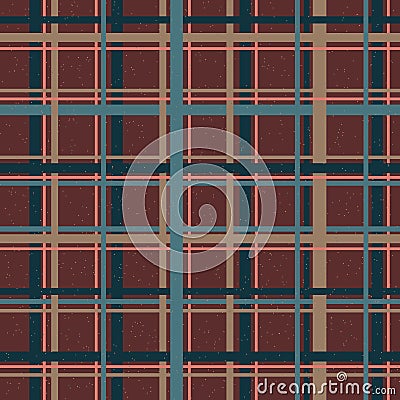 Vector checkered seamless pattern. Suitable for vintage fabric, textile, brown paper, cover. Retro style. Vector Illustration