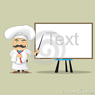 Vector Chef Cook Serving Food Realistic Cartoon Character Design Isolated Vector Illustrator Vector Illustration