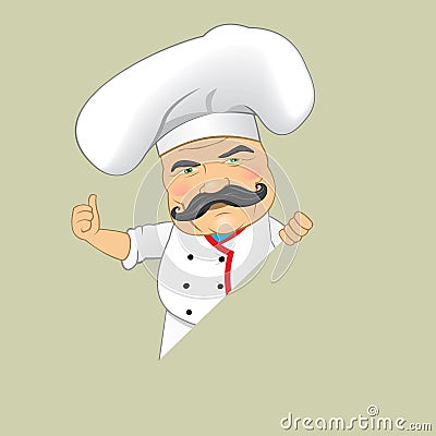 Vector Chef Cook Serving Food Realistic Cartoon Character Design Isolated Vector Illustrator Vector Illustration