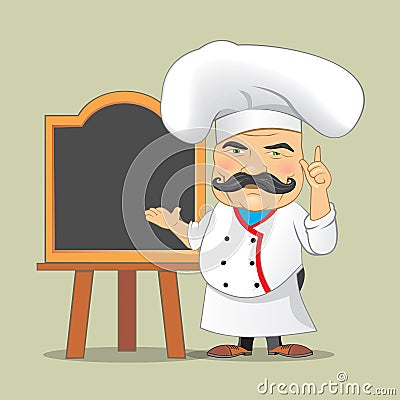 Vector Chef Cook Serving Food Realistic Cartoon Character Design Isolated Vector Illustrator Vector Illustration