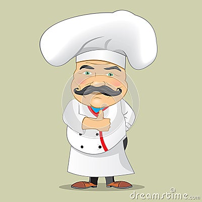 Vector Chef Cook Serving Food Realistic Cartoon Character Design Isolated Vector Illustrator Vector Illustration