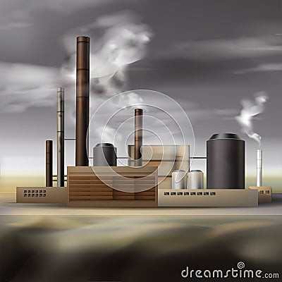 Chemical factory smoke Vector Illustration